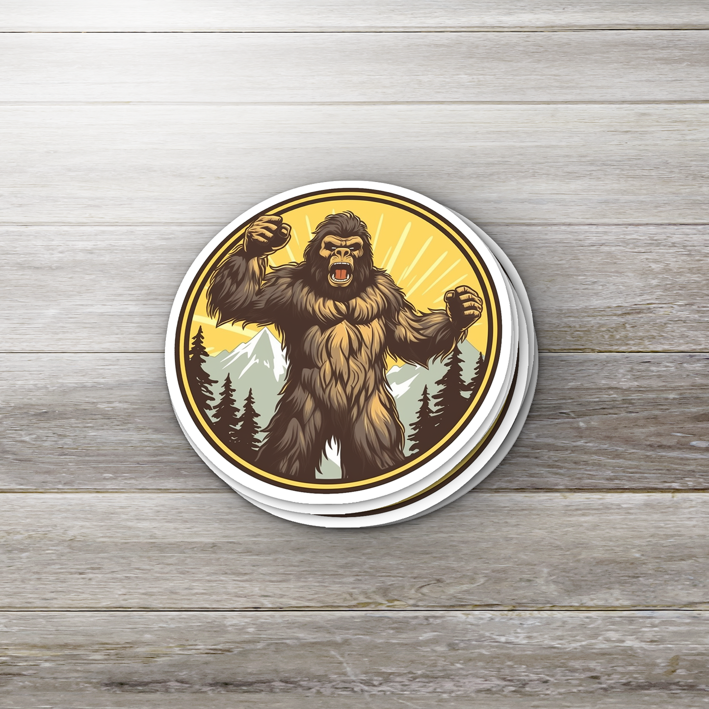 Introducing the Angry Bigfoot Vinyl Sticker - Unleash the Wild Fury!