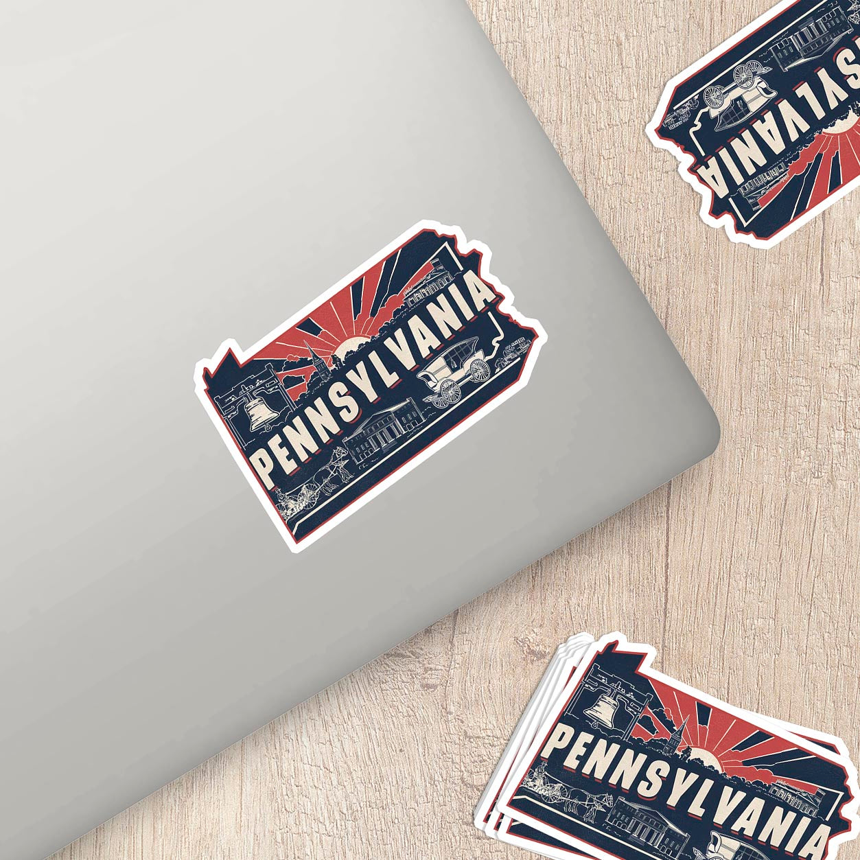 Retro Vinyl State Sticker - Pennsylvania