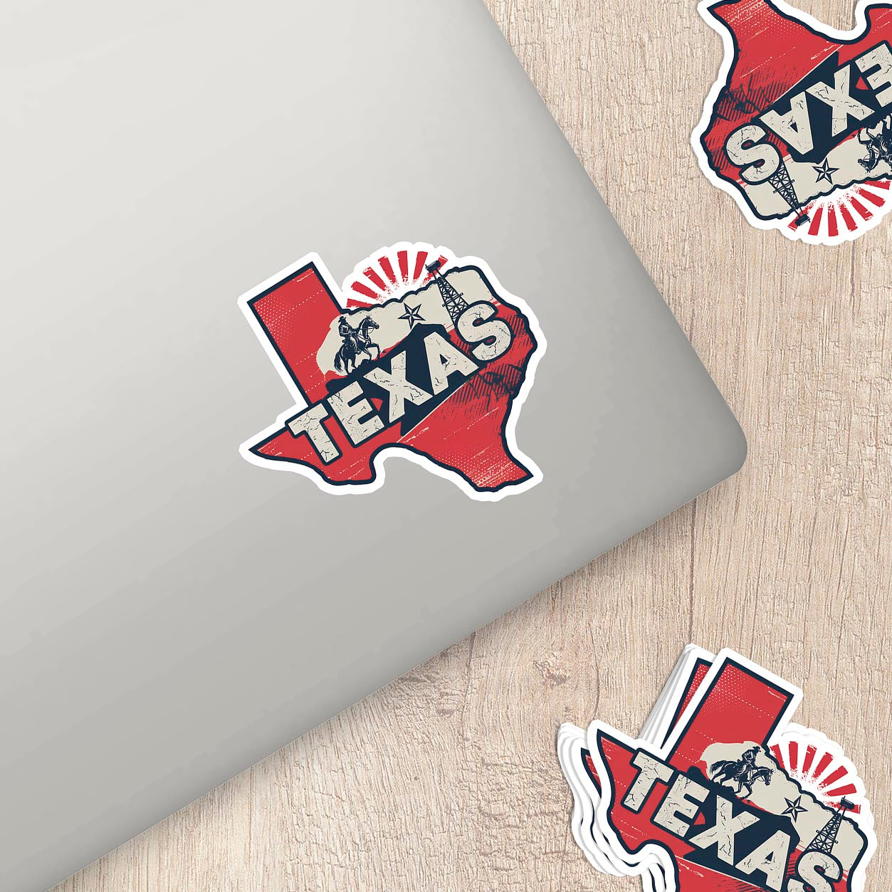 Retro Vinyl State Sticker - Texas