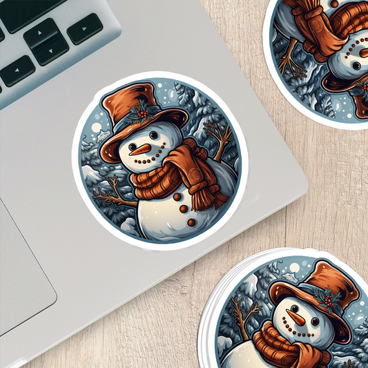 Snowman Vinyl Sticker - Add a Frosty Friend to Your Life