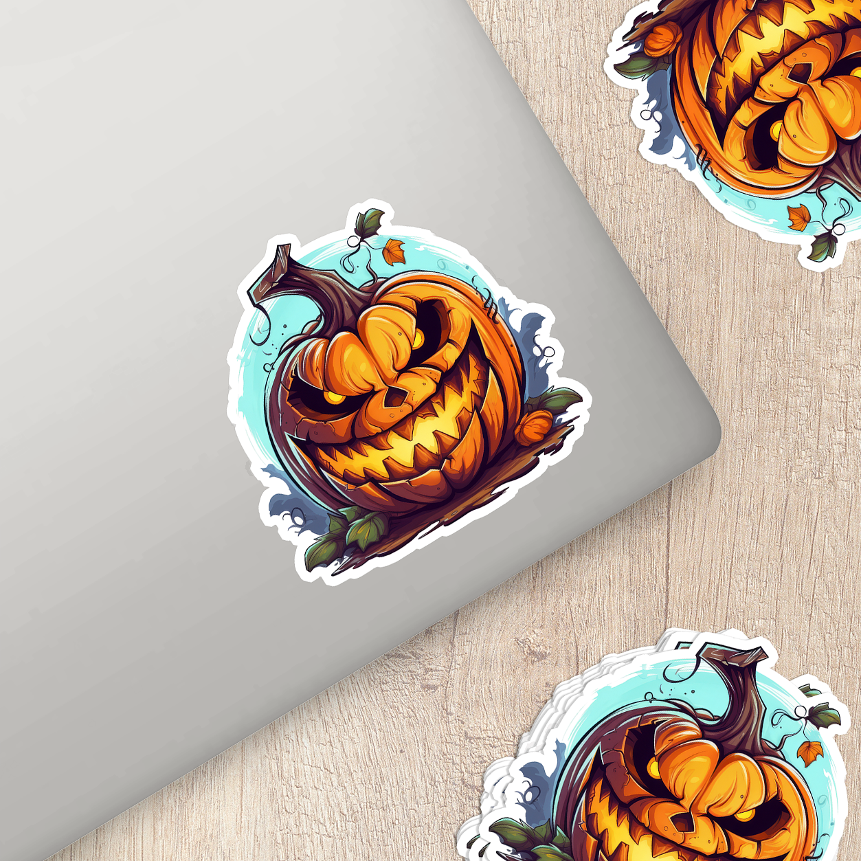 Jack-o'-Lantern Vinyl Sticker - Unleash the Frightful Spirit