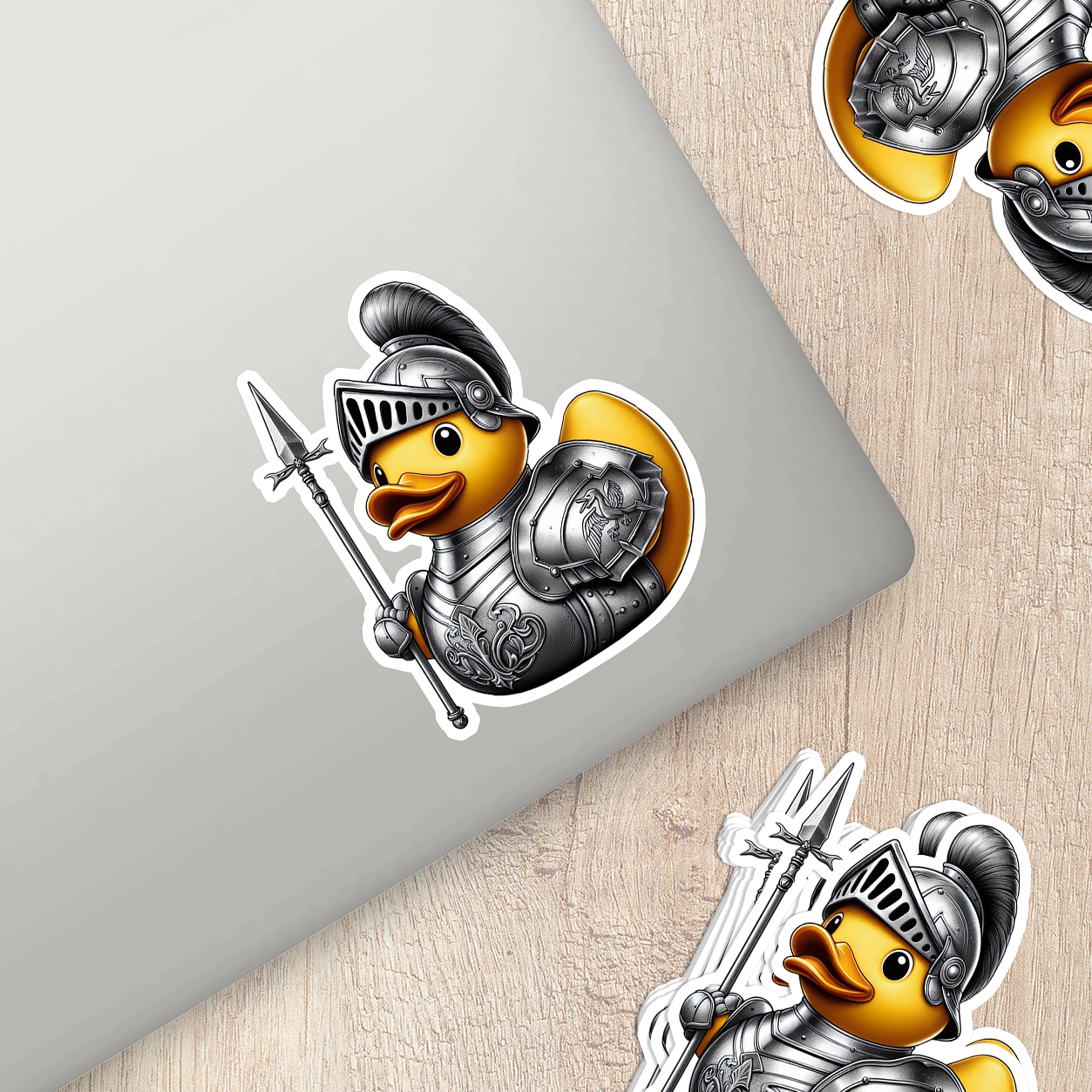 Medieval Soldier Rubber Duck Vinyl Sticker