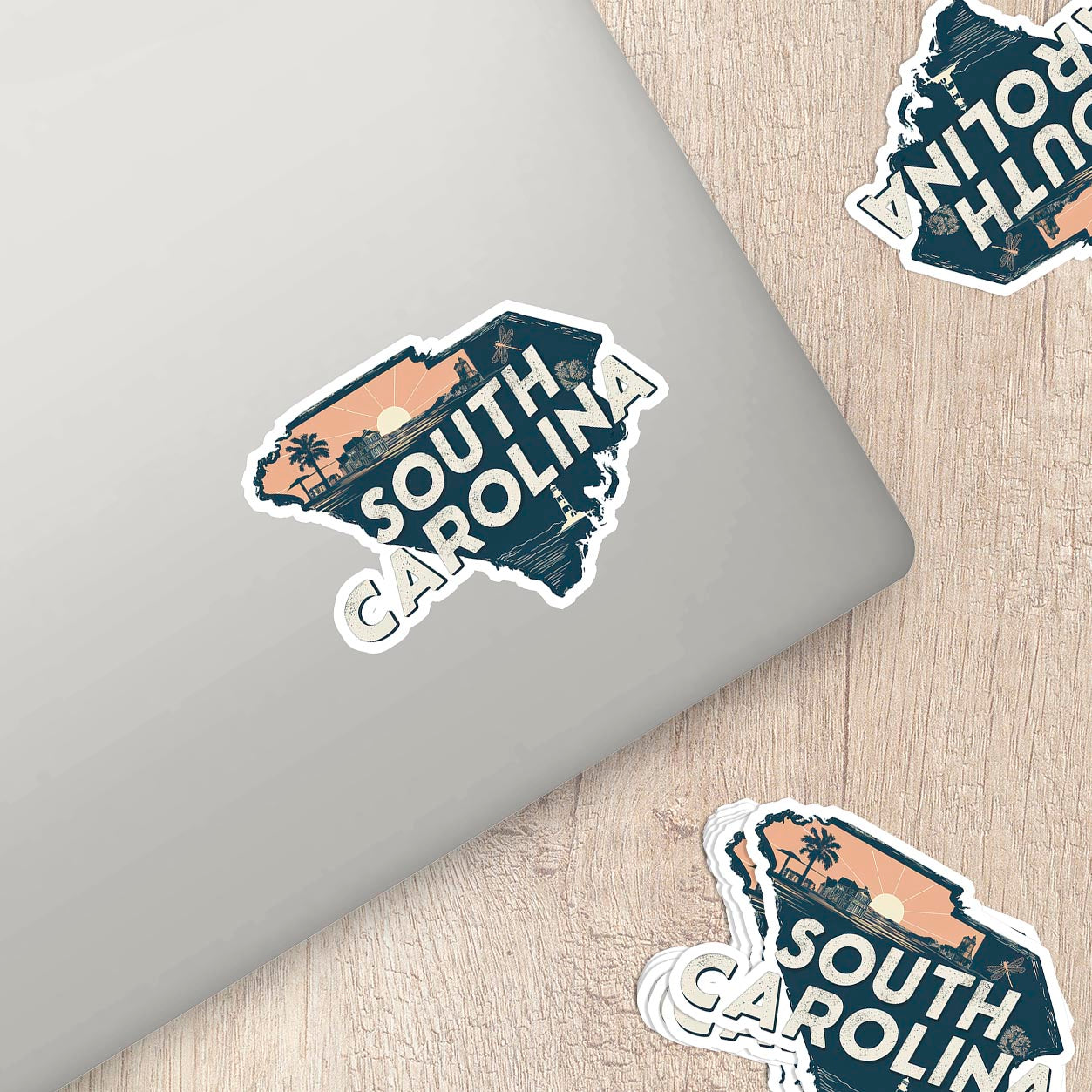 Retro Vinyl State Sticker - South Carolina