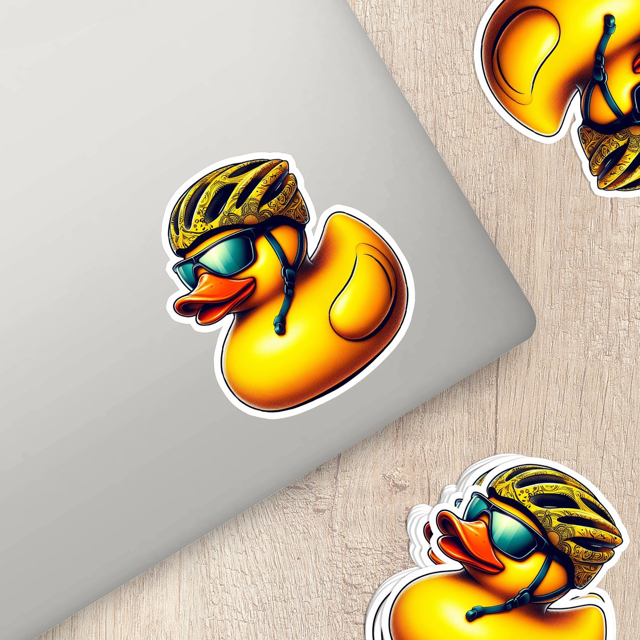 Bicyclist Rubber Duck Vinyl Sticker