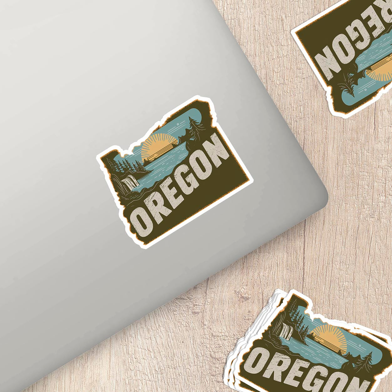 Retro Vinyl State Sticker - Oregon