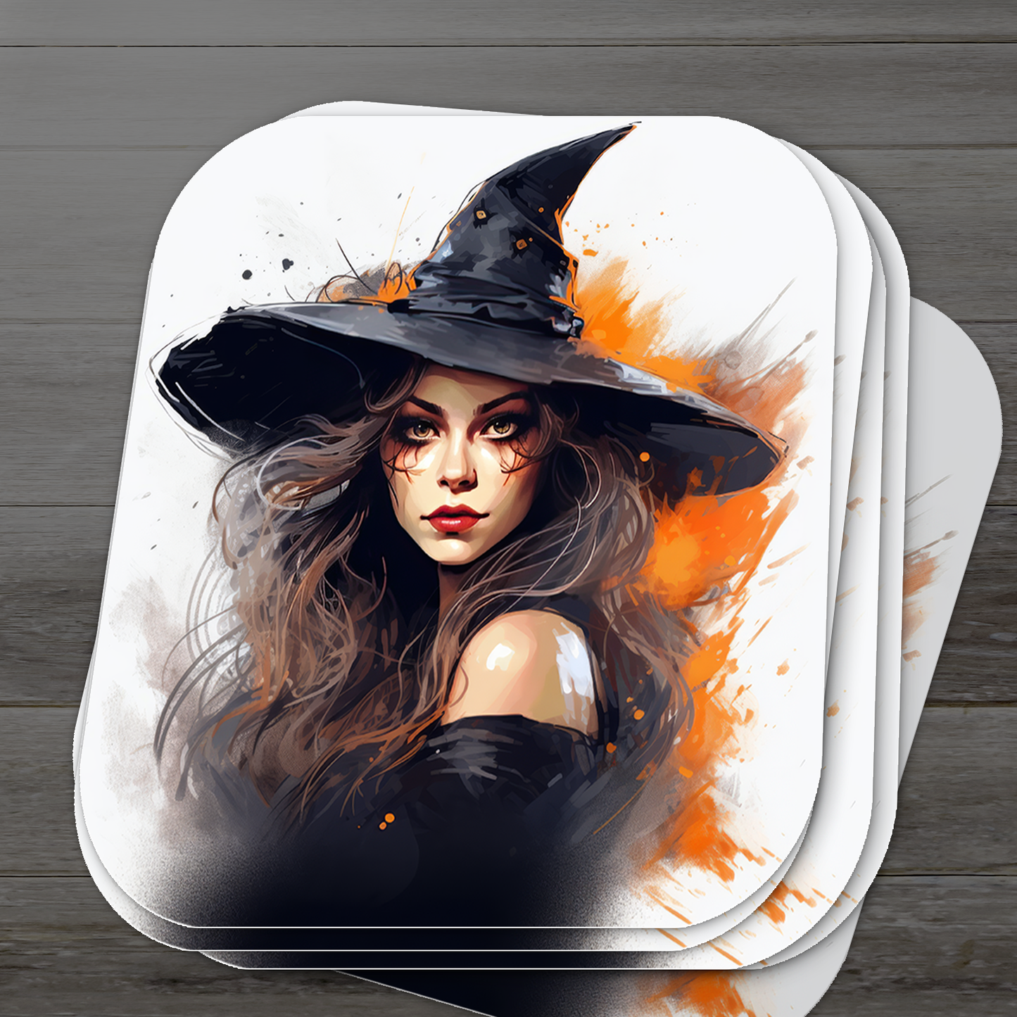 Artistic Witch Vinyl Sticker - A Brushstroke of Enchantment