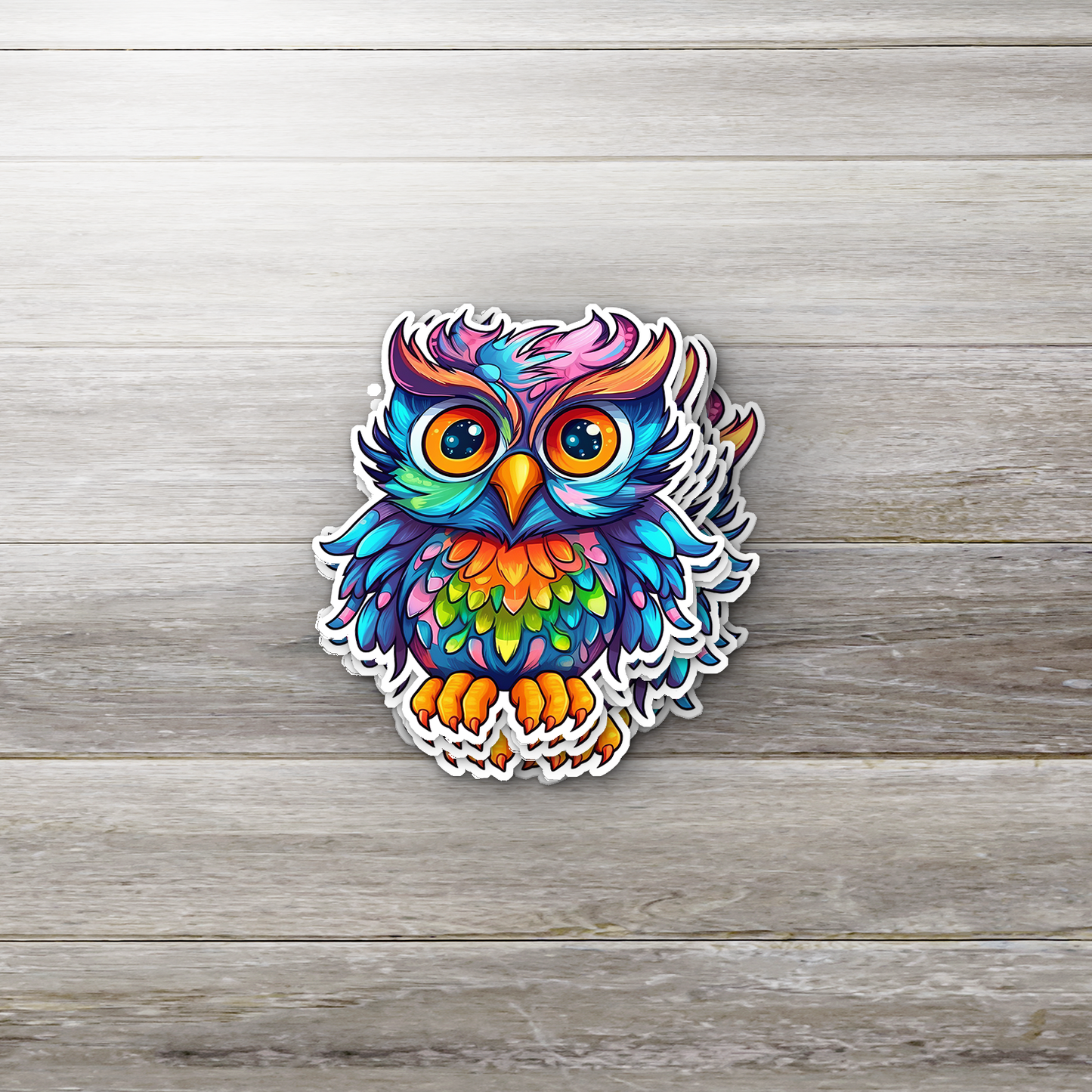 Colorful Owl Sticker - Vibrant and Playful Decal