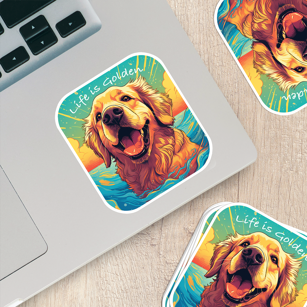 Golden Retriever Vinyl Sticker - Bring Home the Joy of a Golden Friend