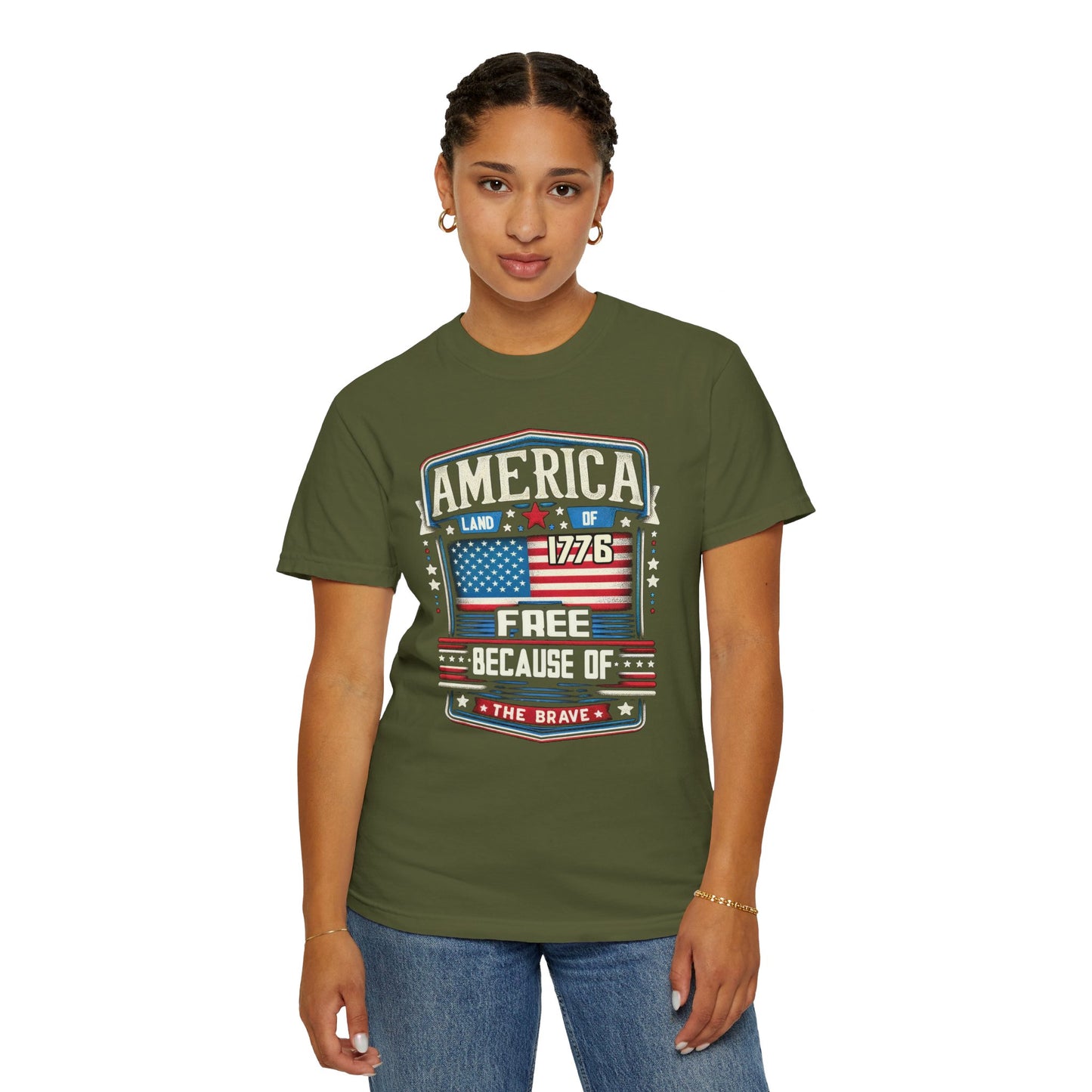 America Land of the Free  Unisex Garment-Dyed T-shirt