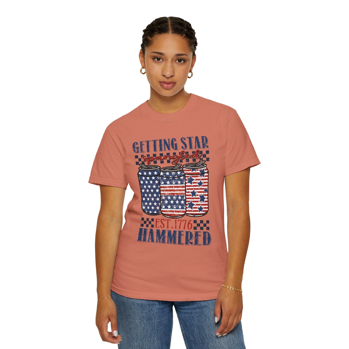 Getting Start Spangled Hammered Unisex Garment-Dyed T-shirt