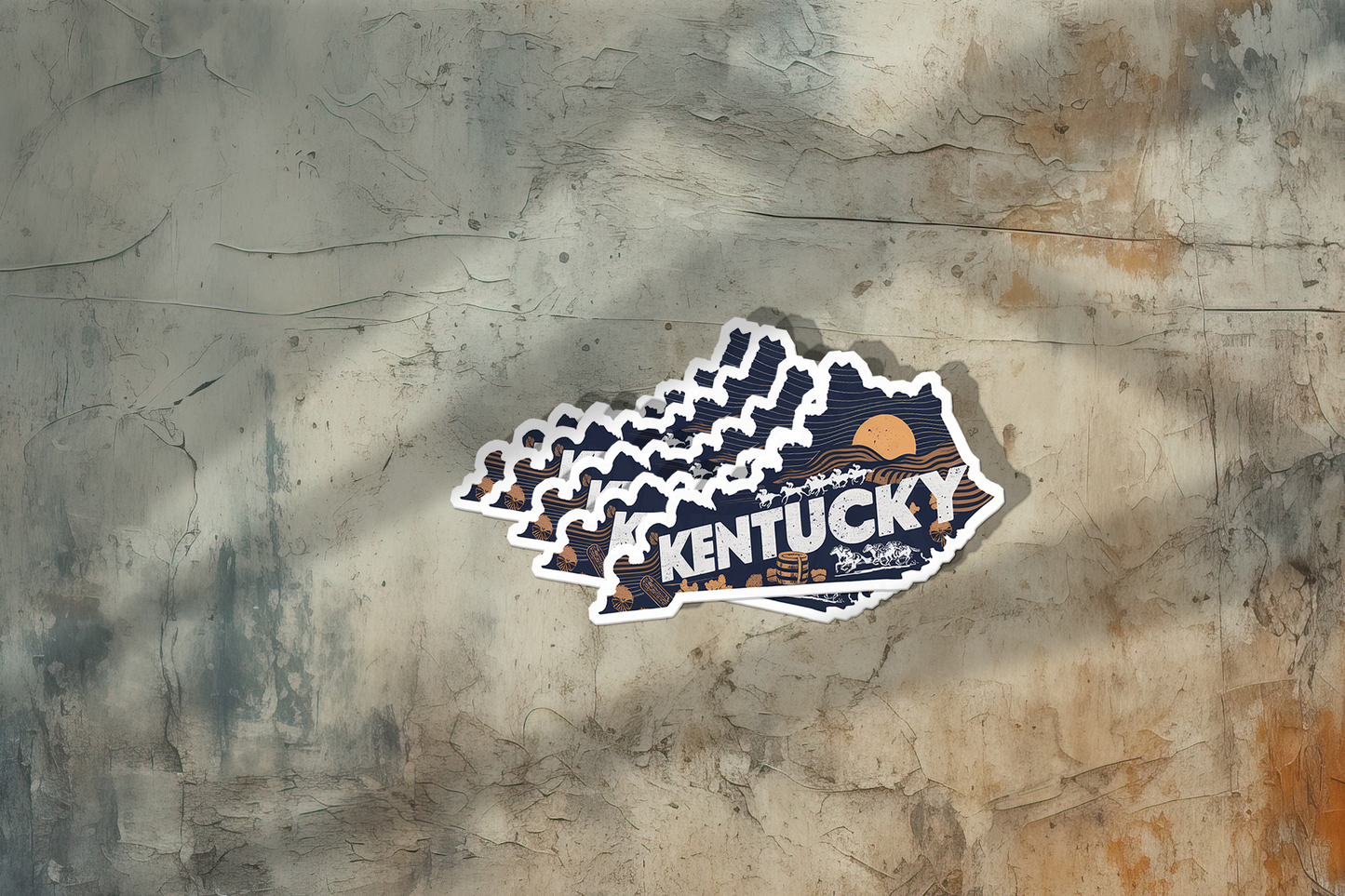 Retro Vinyl State Sticker - Kentucky