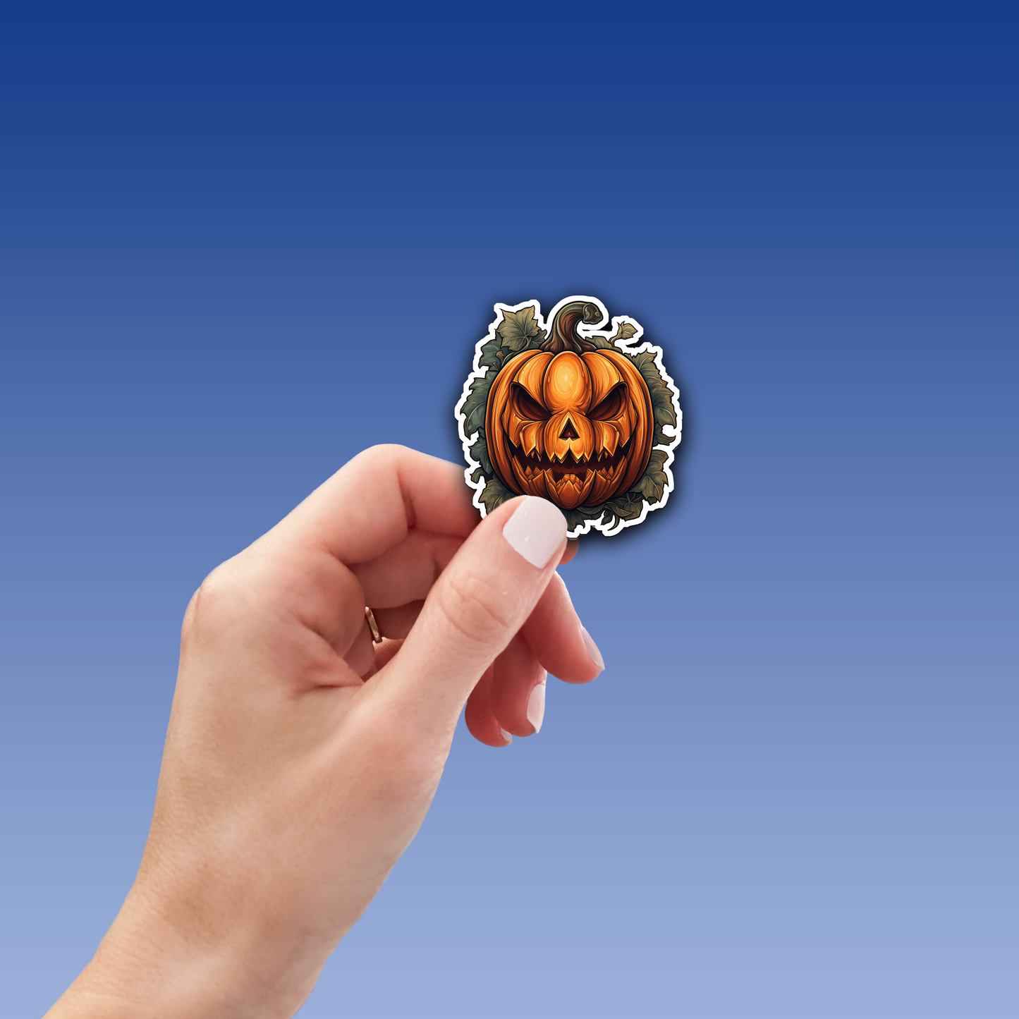 Jack-o'-Lantern Vinyl Sticker - Unleash the Frightful Spirit