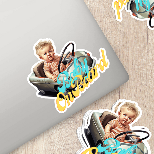 Colorful Baby On Board Vinyl Sticker