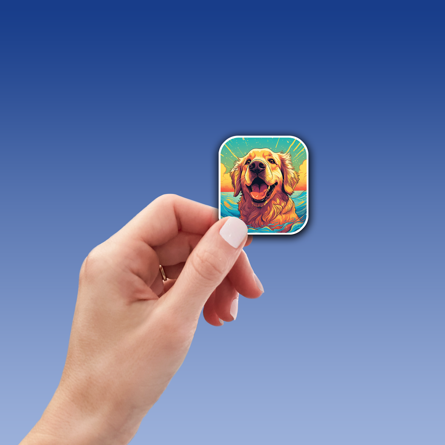 Golden Retriever Vinyl Sticker - Bring Home the Joy of a Golden Friend