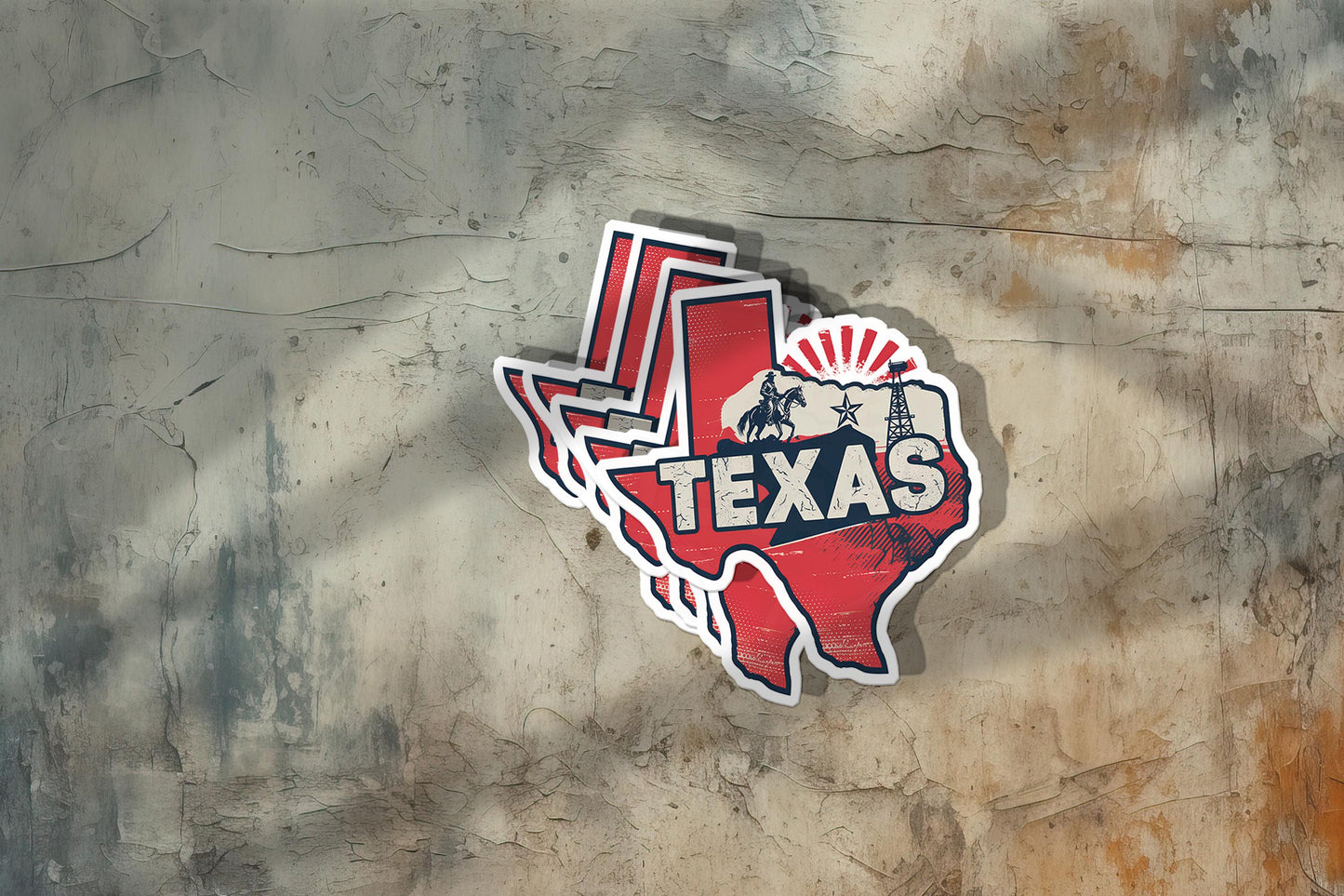 Retro Vinyl State Sticker - Texas