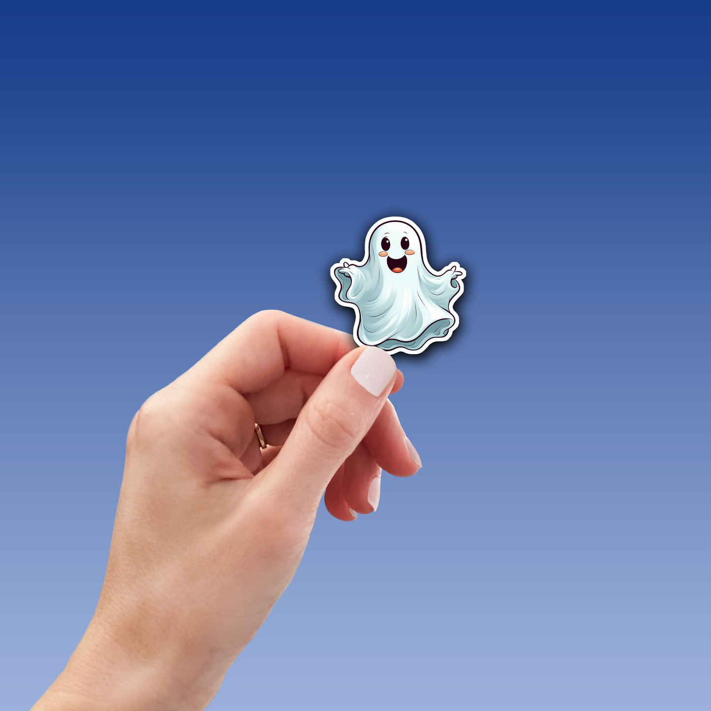 Cute Ghost Vinyl Sticker - Adorable Haunting for Your Gear