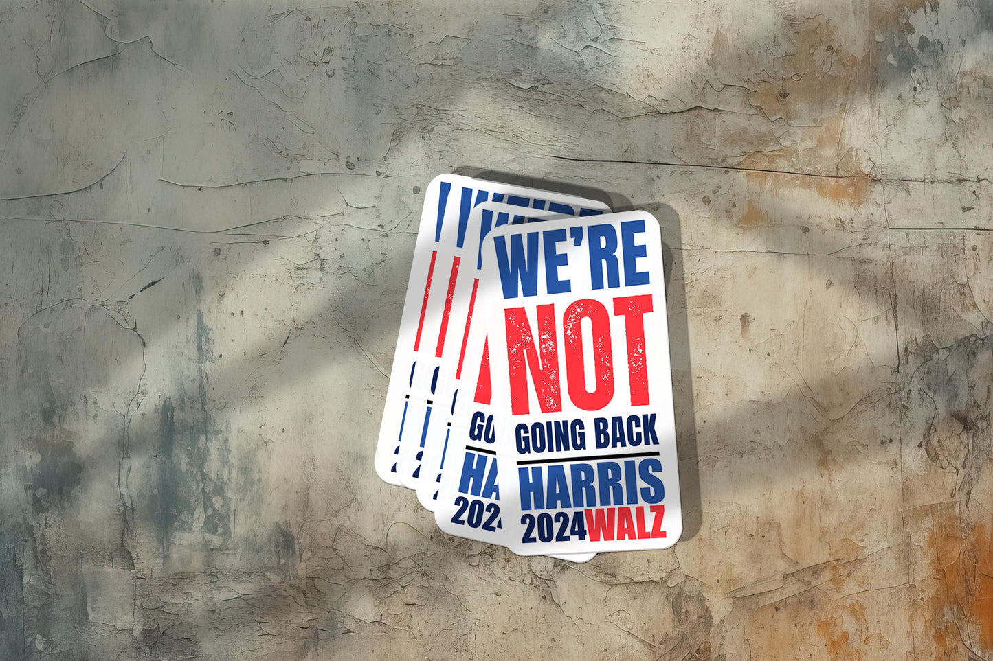 Harris Walz 2024 Vinyl Sticker - We're Not Going Back