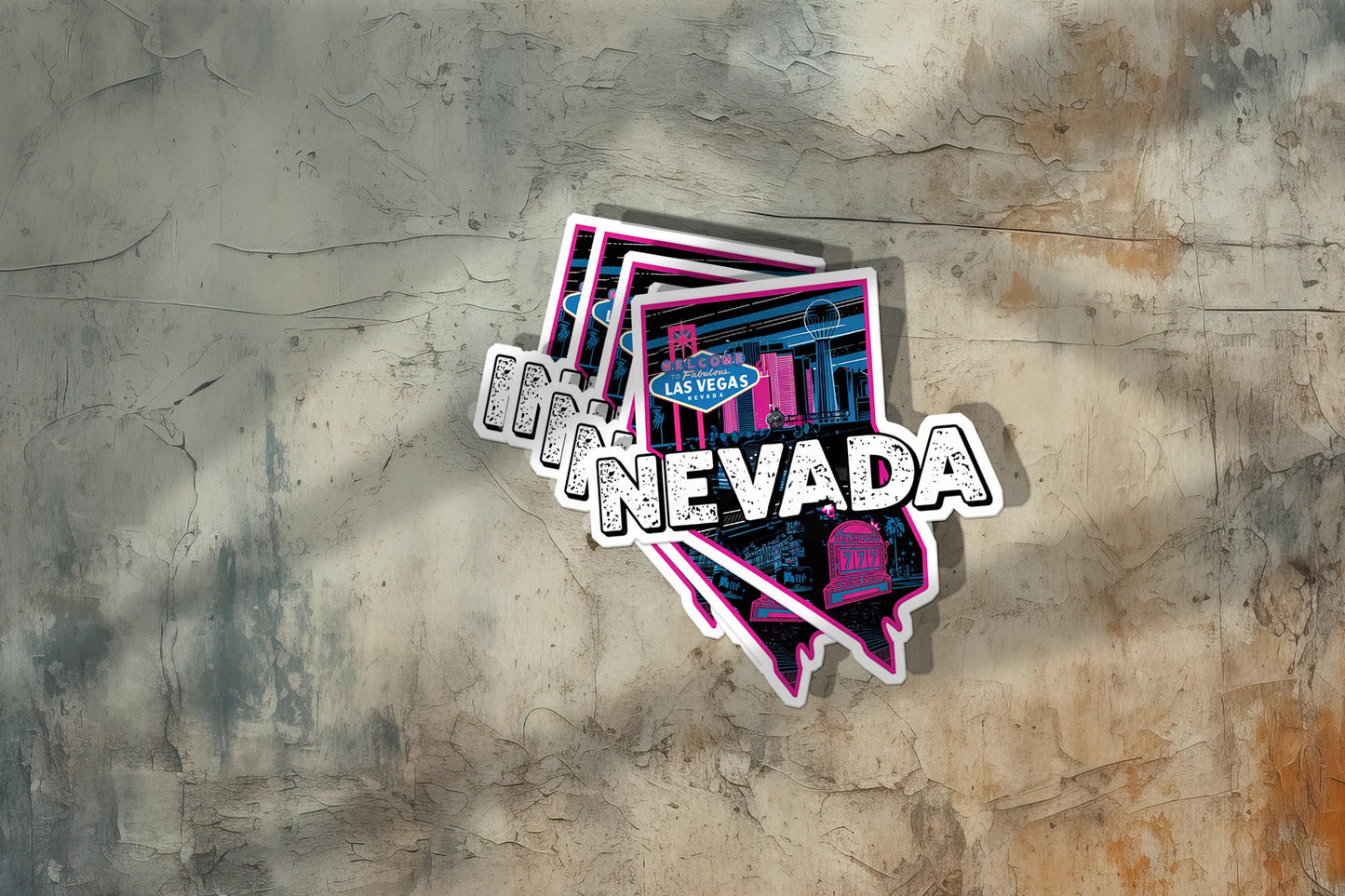 Retro Vinyl State Sticker - Nevada