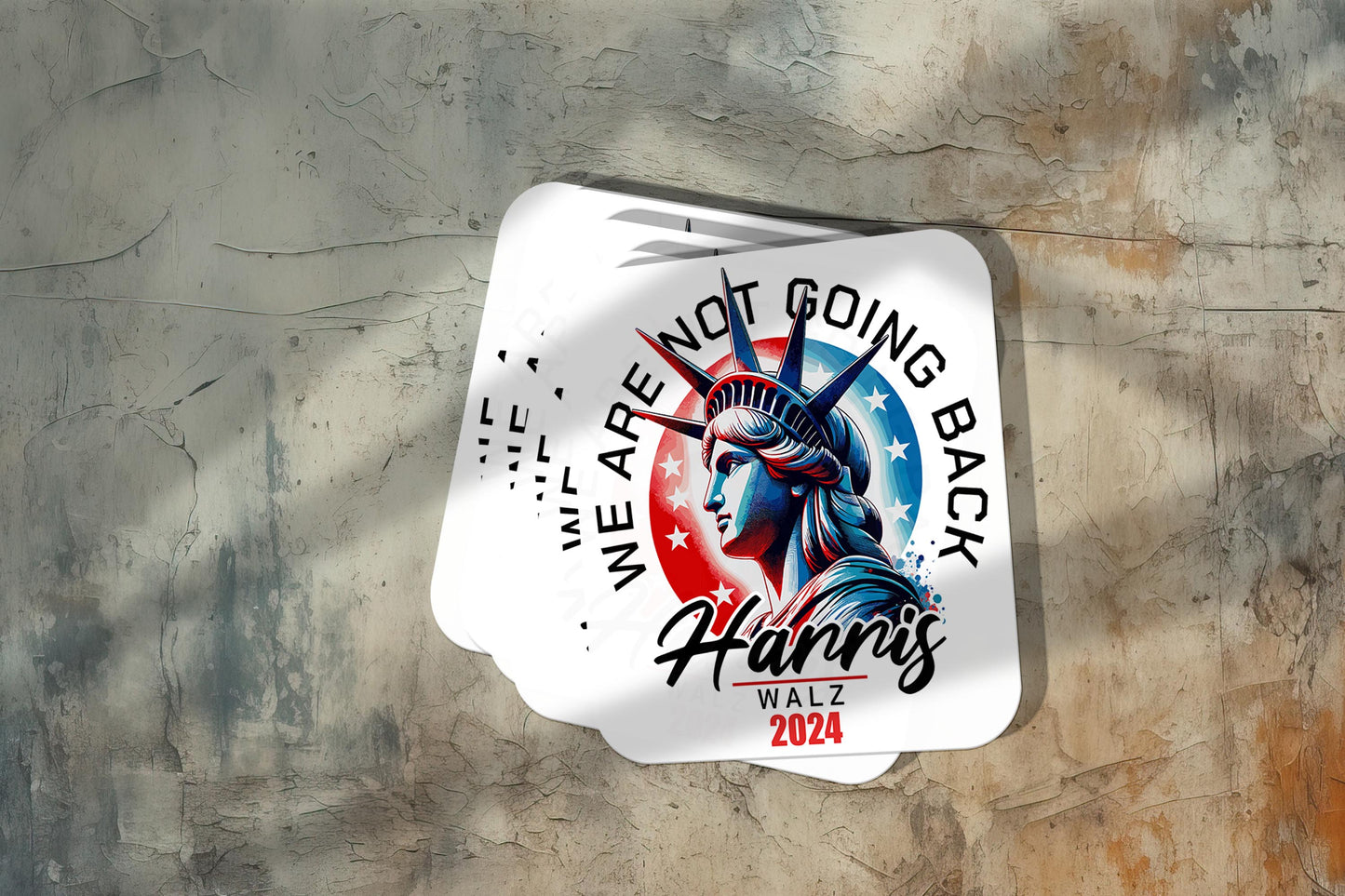 Harris Walz 2024 Vinyl Sticker - We're Not Going Back