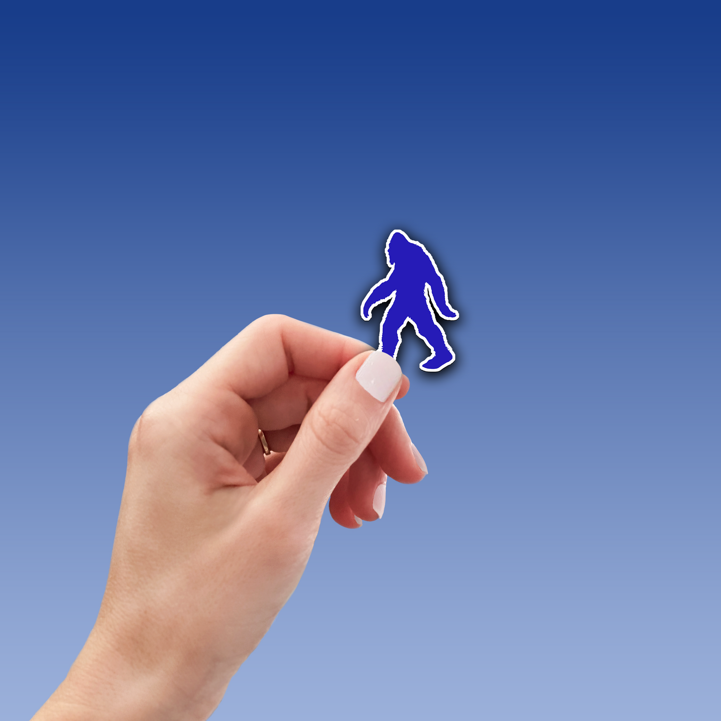 Bigfoot Silhouette Vinyl Sticker in Blue - Add a Touch of Bigfoot Charm!