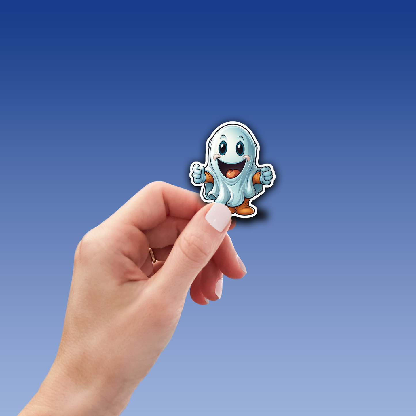 Cute Ghost Vinyl Sticker - Adorable Haunting for Your Gear