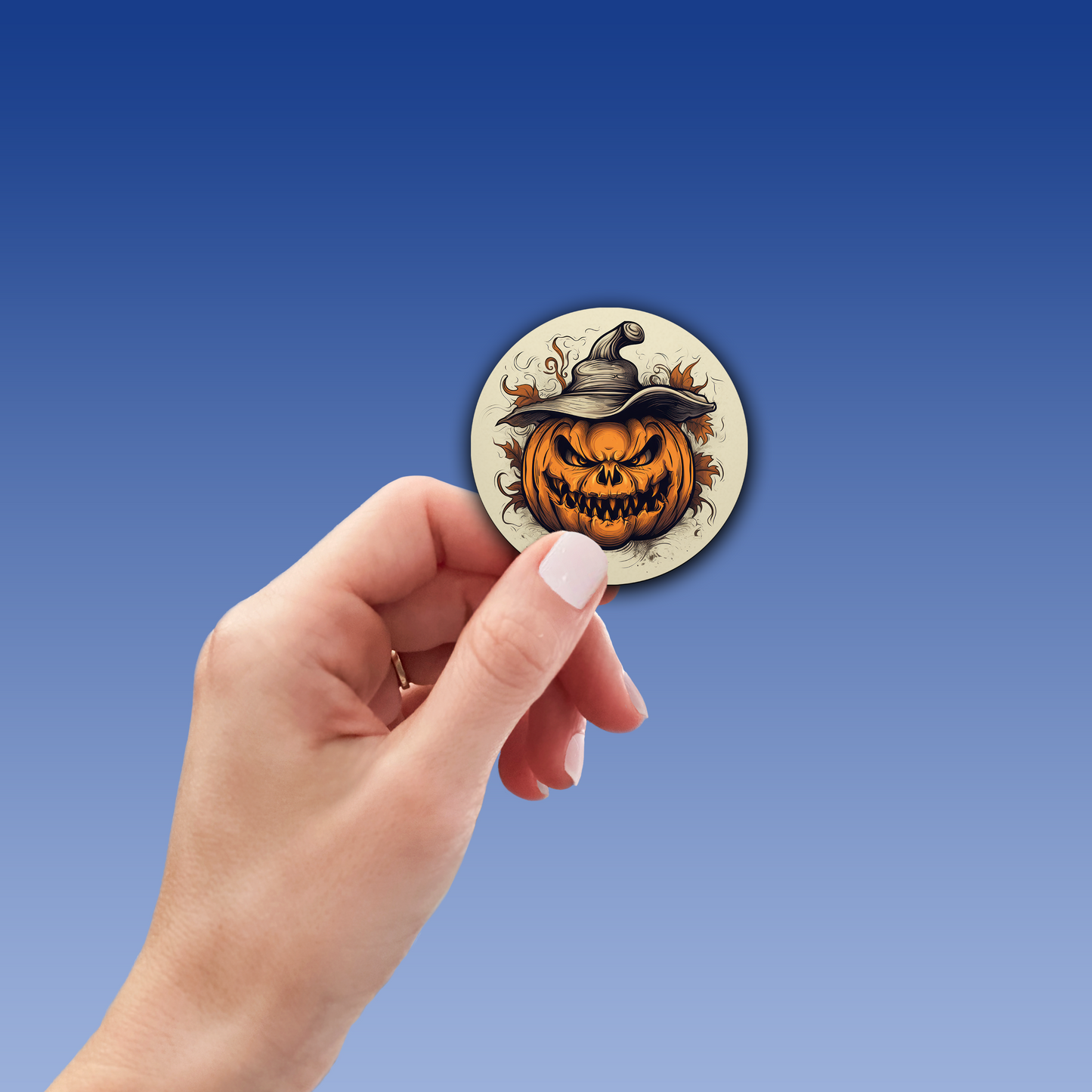 Scary Jack-o'-Lantern Vinyl Sticker - Unleash the Frightful Spirit