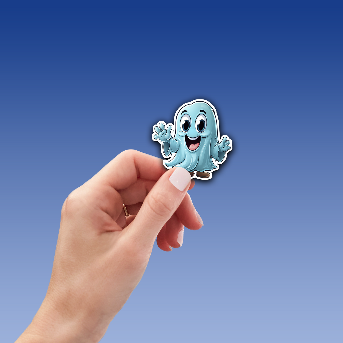 Cute Ghost Vinyl Sticker - Adorable Haunting for Your Gear