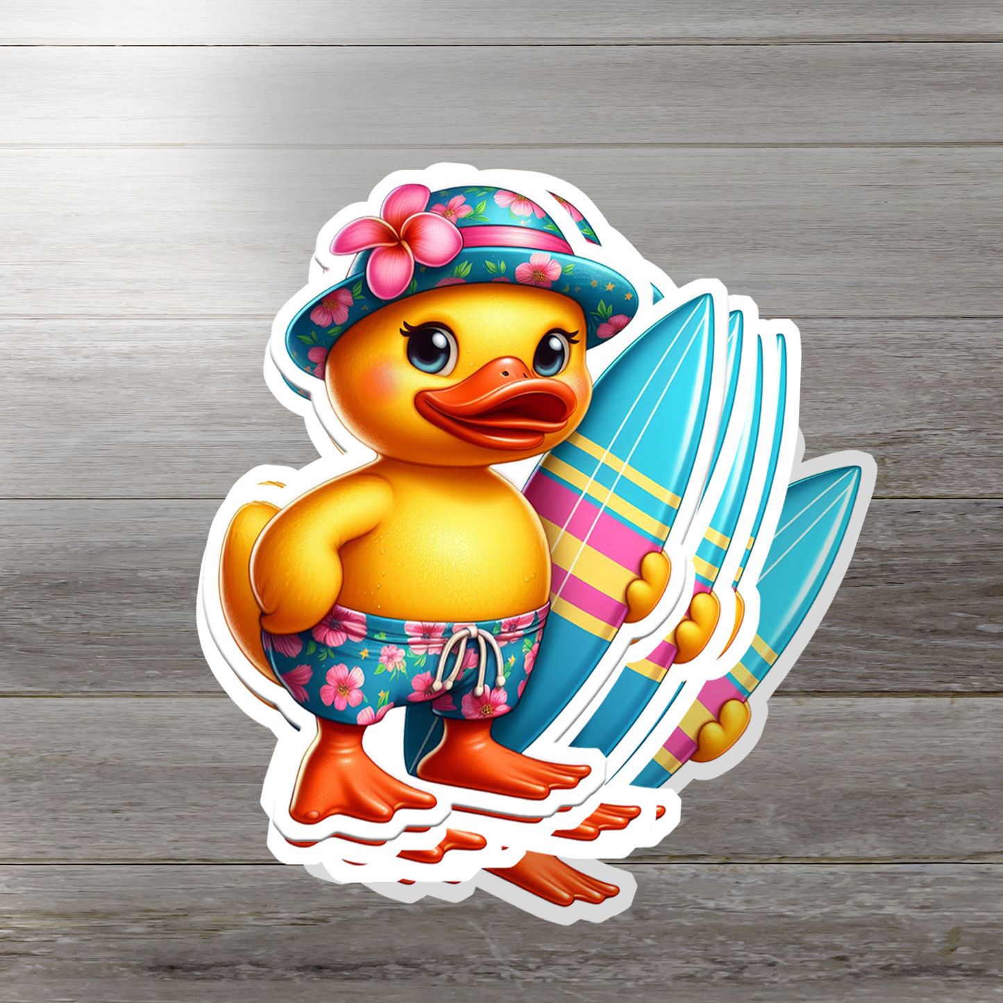 Surfer Rubber Duck Vinyl Sticker