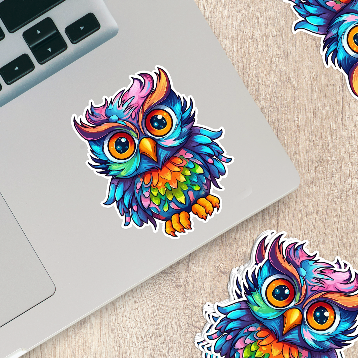 Colorful Owl Sticker - Vibrant and Playful Decal