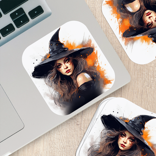 Artistic Witch Vinyl Sticker - A Brushstroke of Enchantment