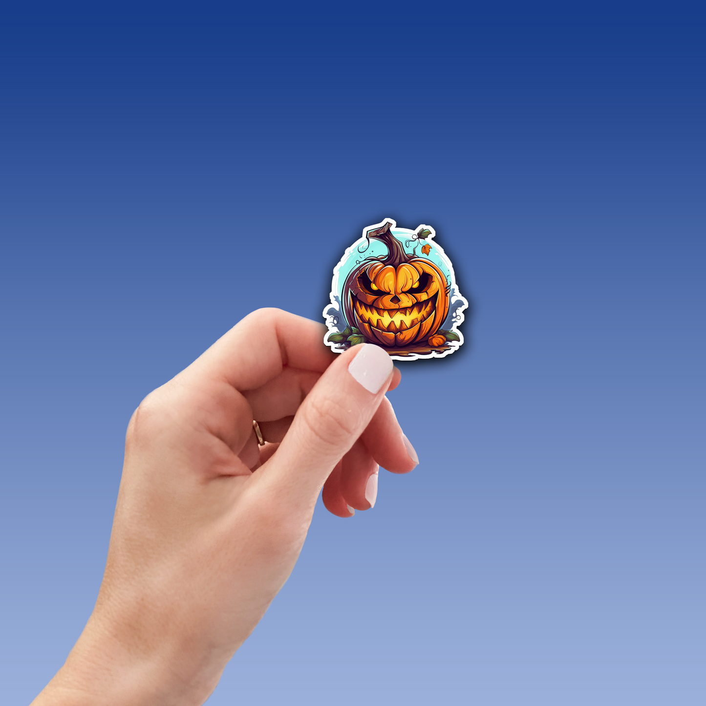 Jack-o'-Lantern Vinyl Sticker - Unleash the Frightful Spirit