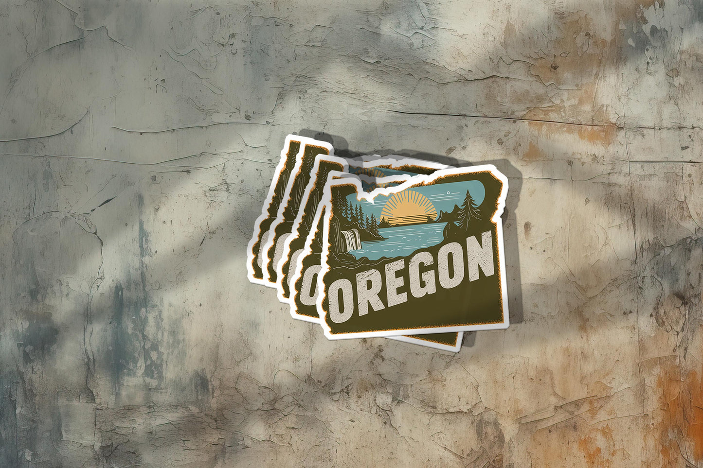 Retro Vinyl State Sticker - Oregon