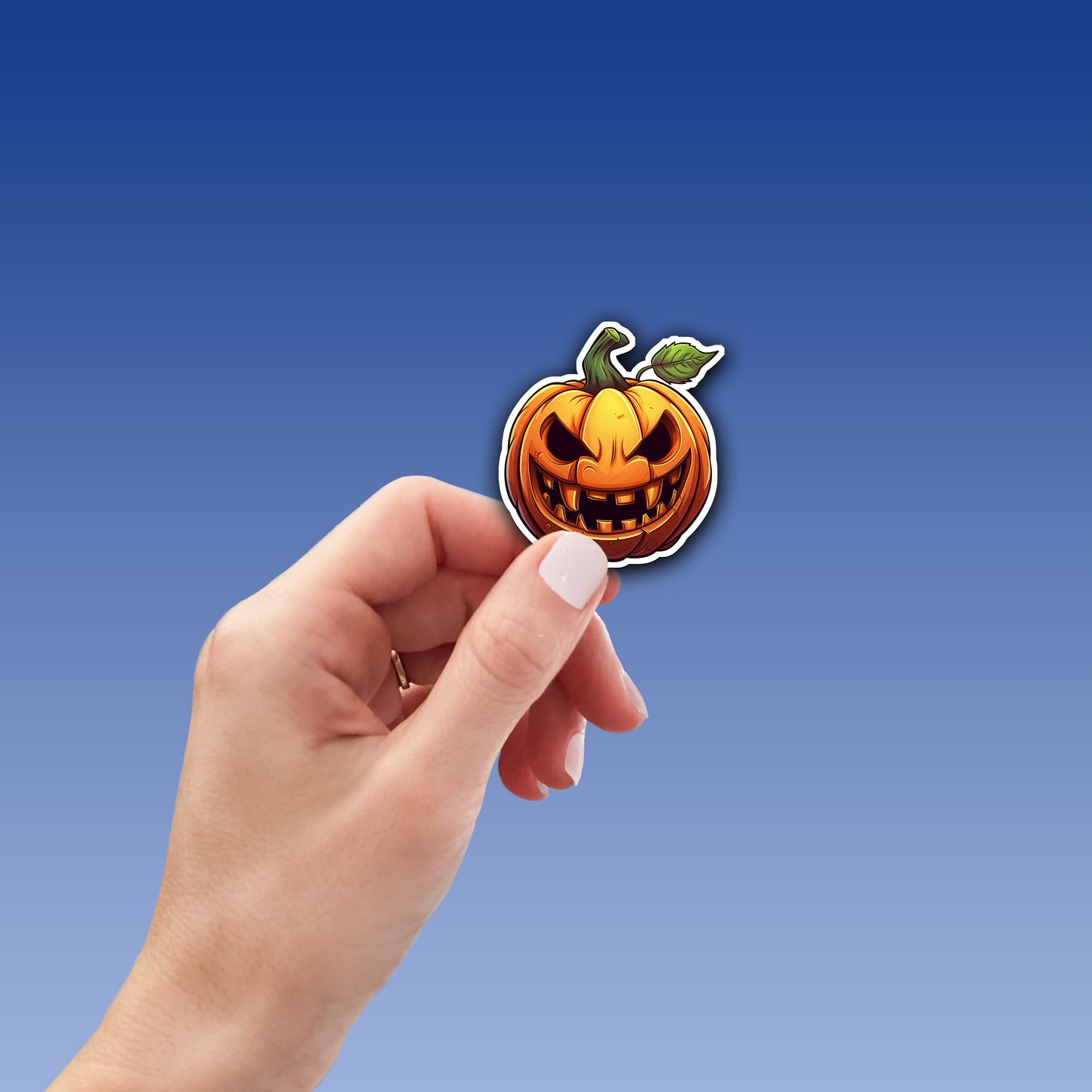 Jack-o'-Lantern Vinyl Sticker - Unleash the Frightful Spirit