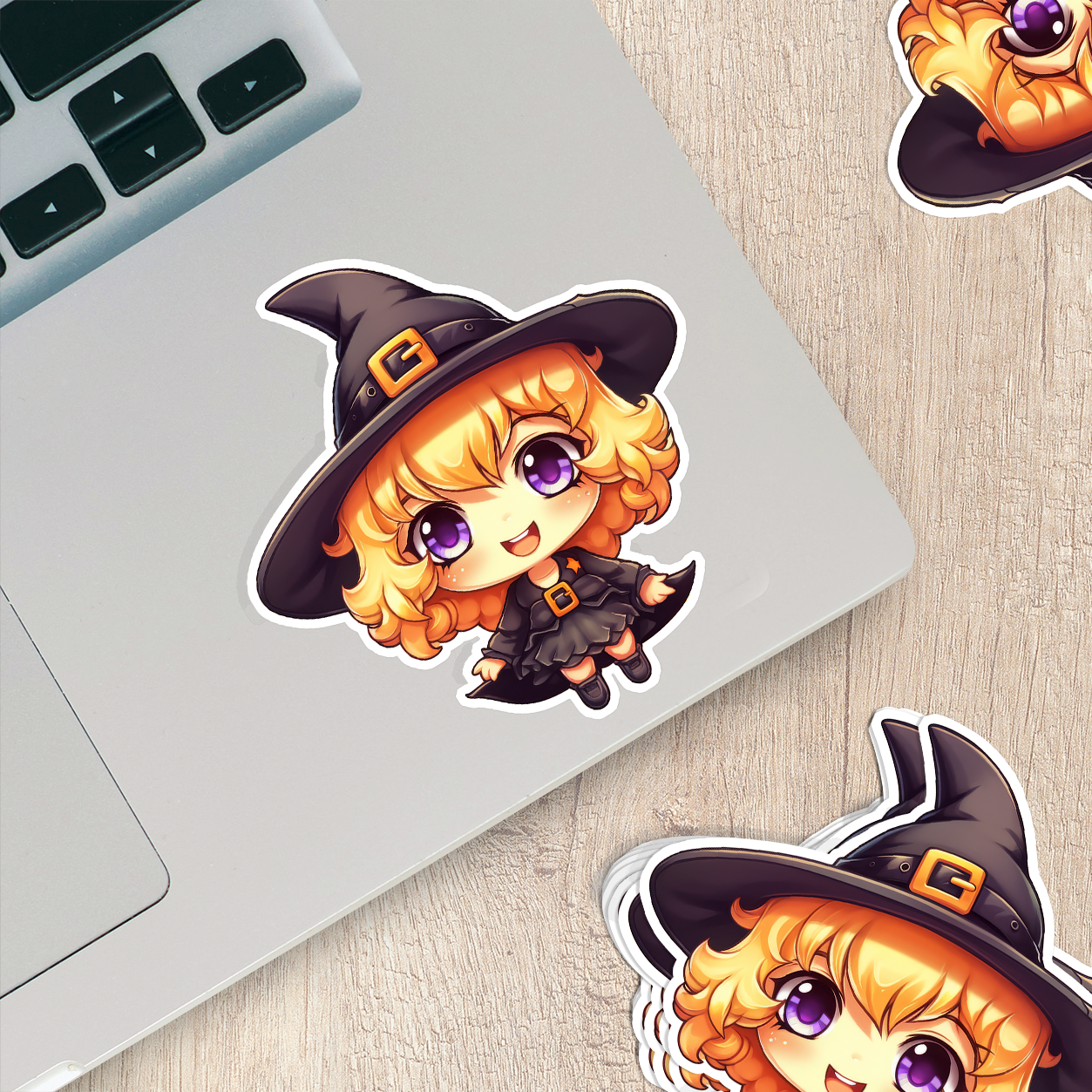 Cute Blond Witch Vinyl Sticker - Charming Magic for Your Life