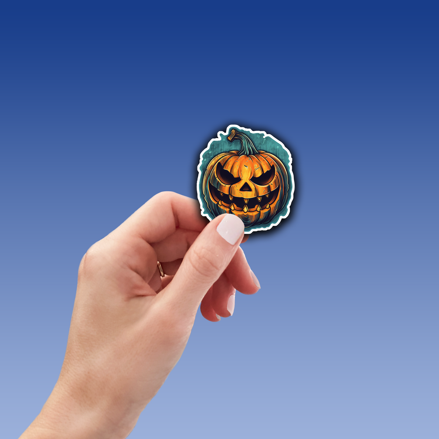 Scary Jack-o'-Lantern Vinyl Sticker - Unleash the Frightful Spirit