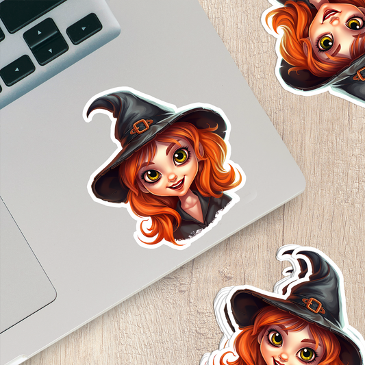 Happy Witch Vinyl Sticker - Spreading Smiles and Magic Everywhere