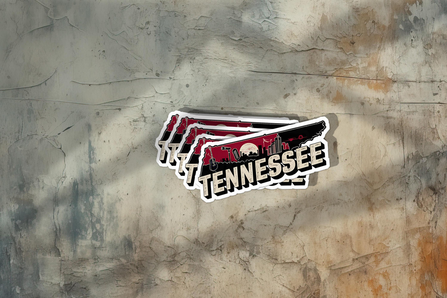 Retro Vinyl State Sticker - Tennessee