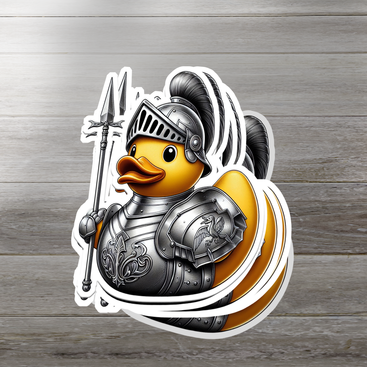 Medieval Soldier Rubber Duck Vinyl Sticker