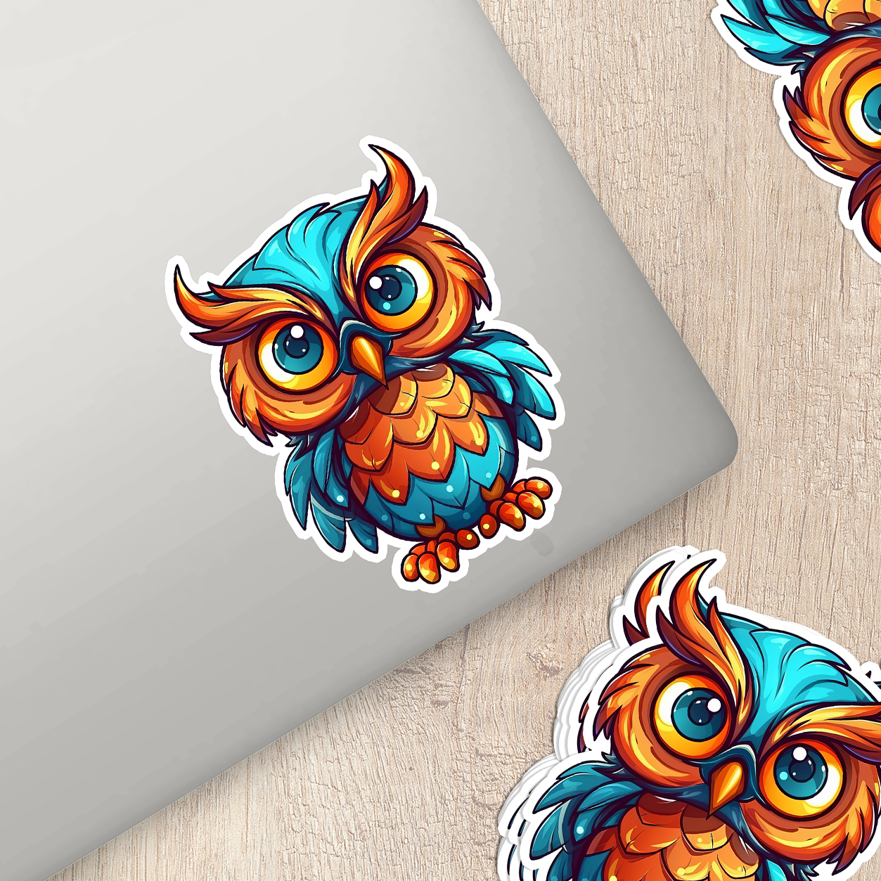 Colorful Owl Sticker - Vibrant and Playful Decal