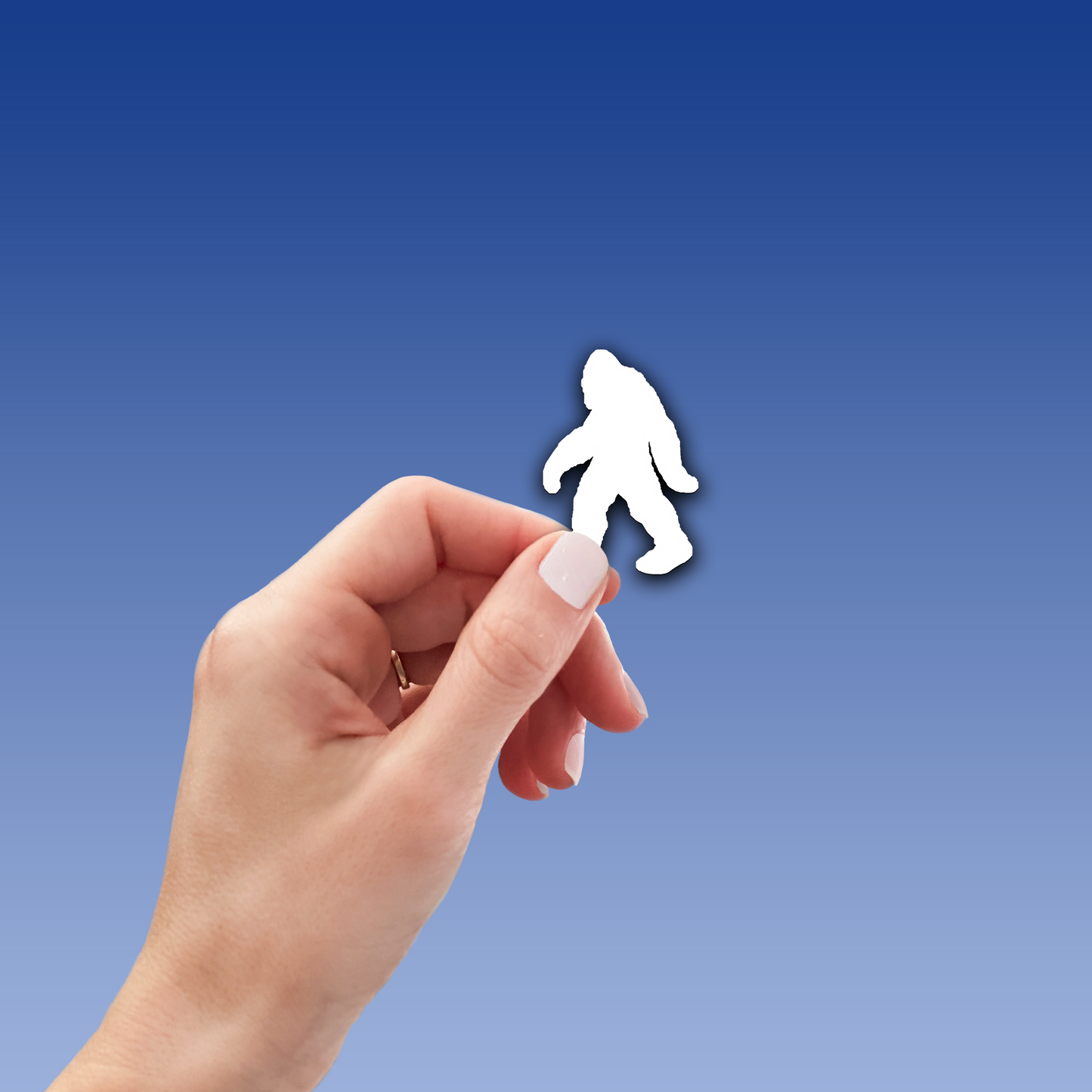 Bigfoot Silhouette Vinyl Sticker in White - Add a Touch of Bigfoot Charm!