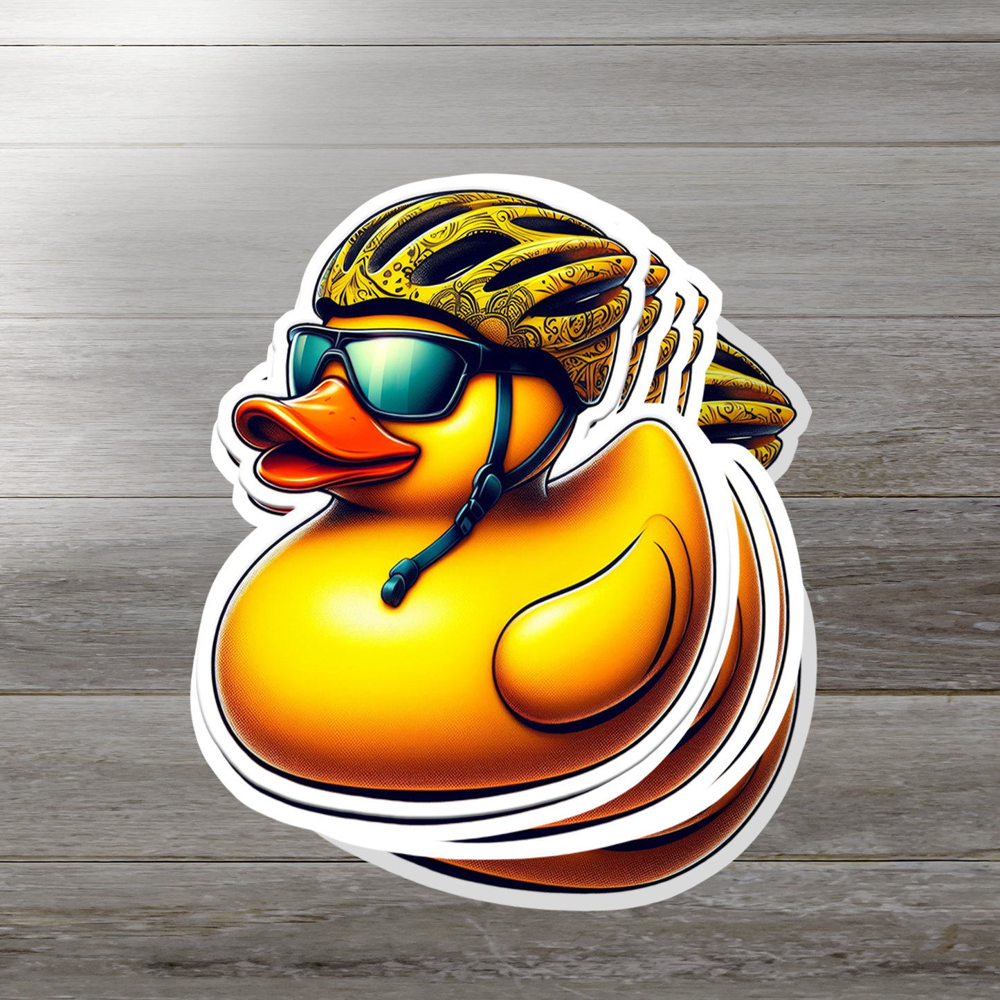 Bicyclist Rubber Duck Vinyl Sticker