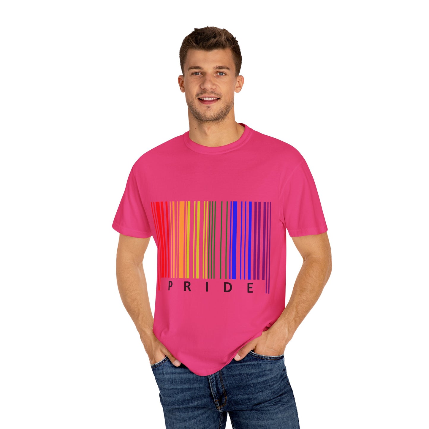 Pride Barcode Unisex Garment-Dyed T-shirt