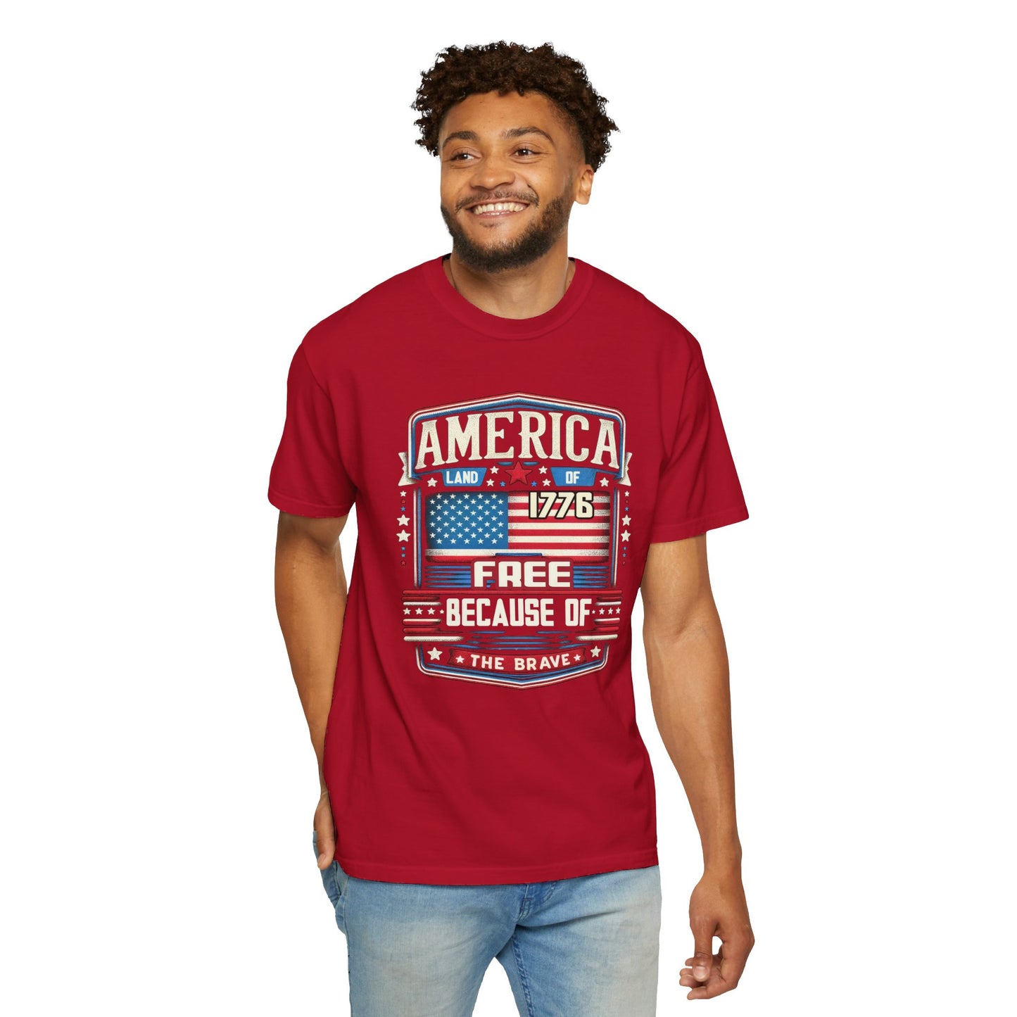 America Land of the Free  Unisex Garment-Dyed T-shirt