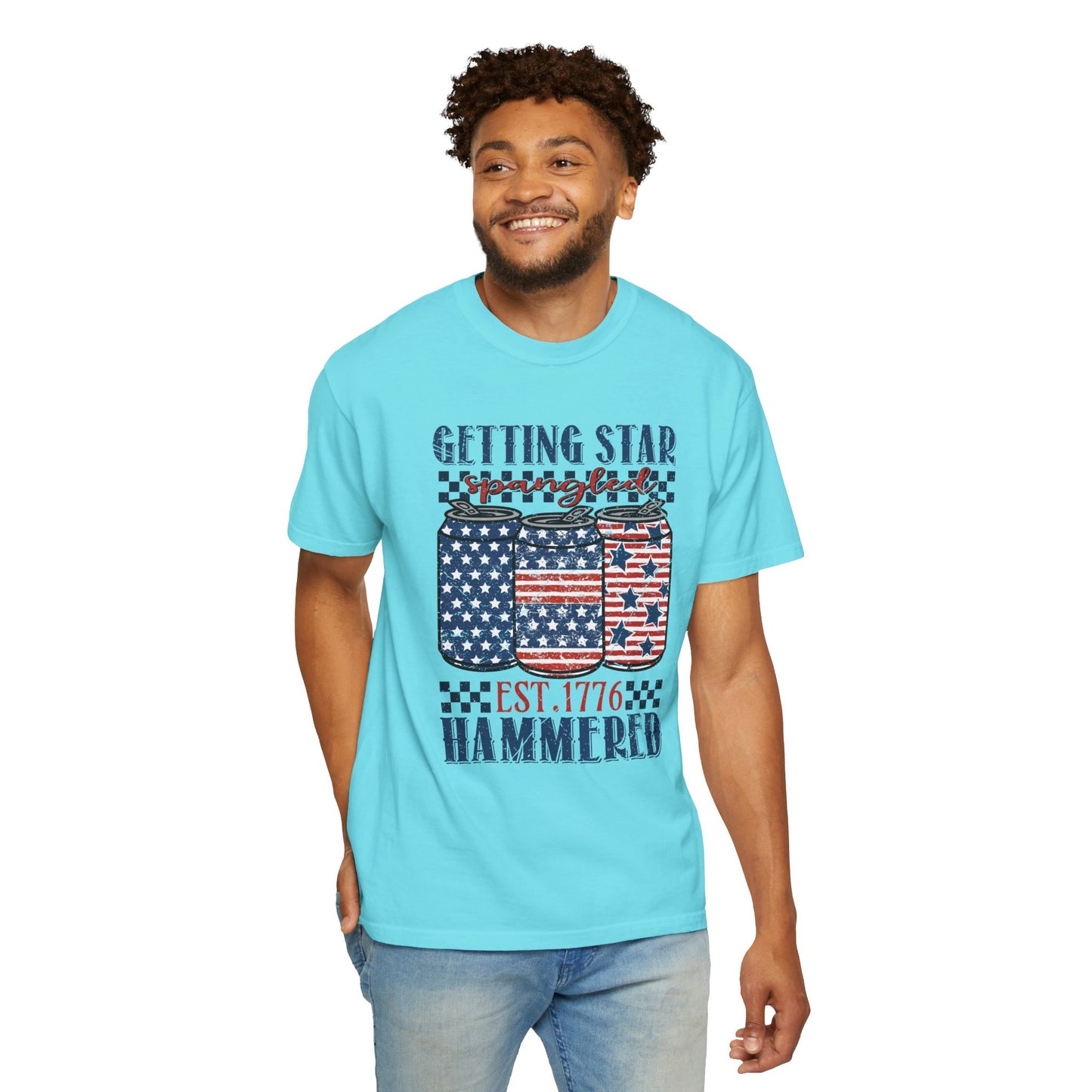 Getting Start Spangled Hammered Unisex Garment-Dyed T-shirt