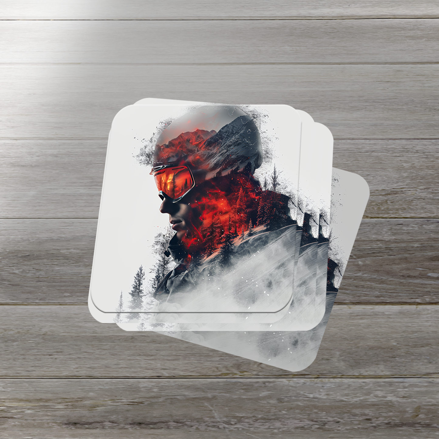 Double Exposure Snowboarder Vinyl Sticker - Ride the Mountains, Capture the Spirit