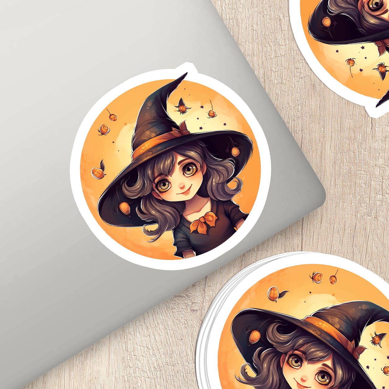 Cute Witch Vinyl Sticker - Adorable Magic for Any Surface