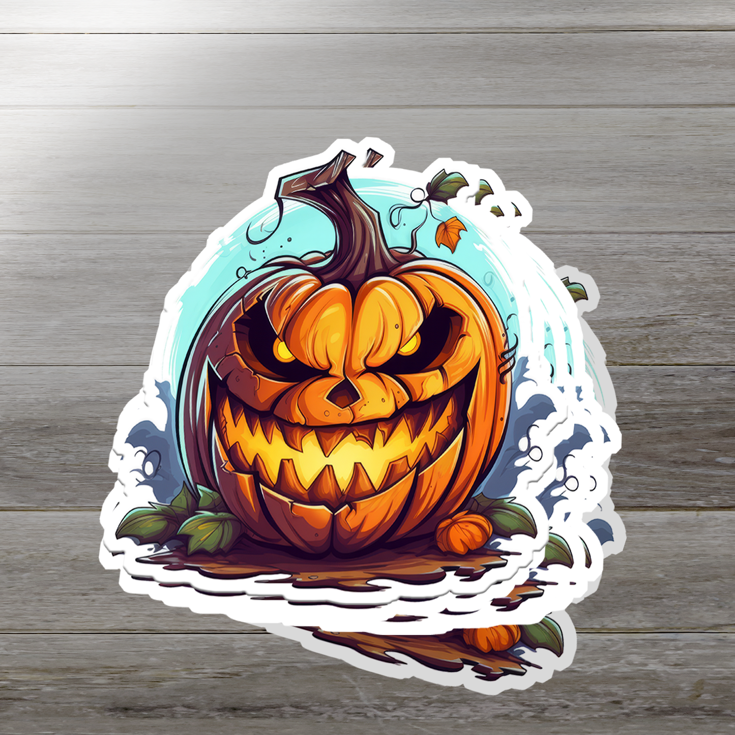 Jack-o'-Lantern Vinyl Sticker - Unleash the Frightful Spirit