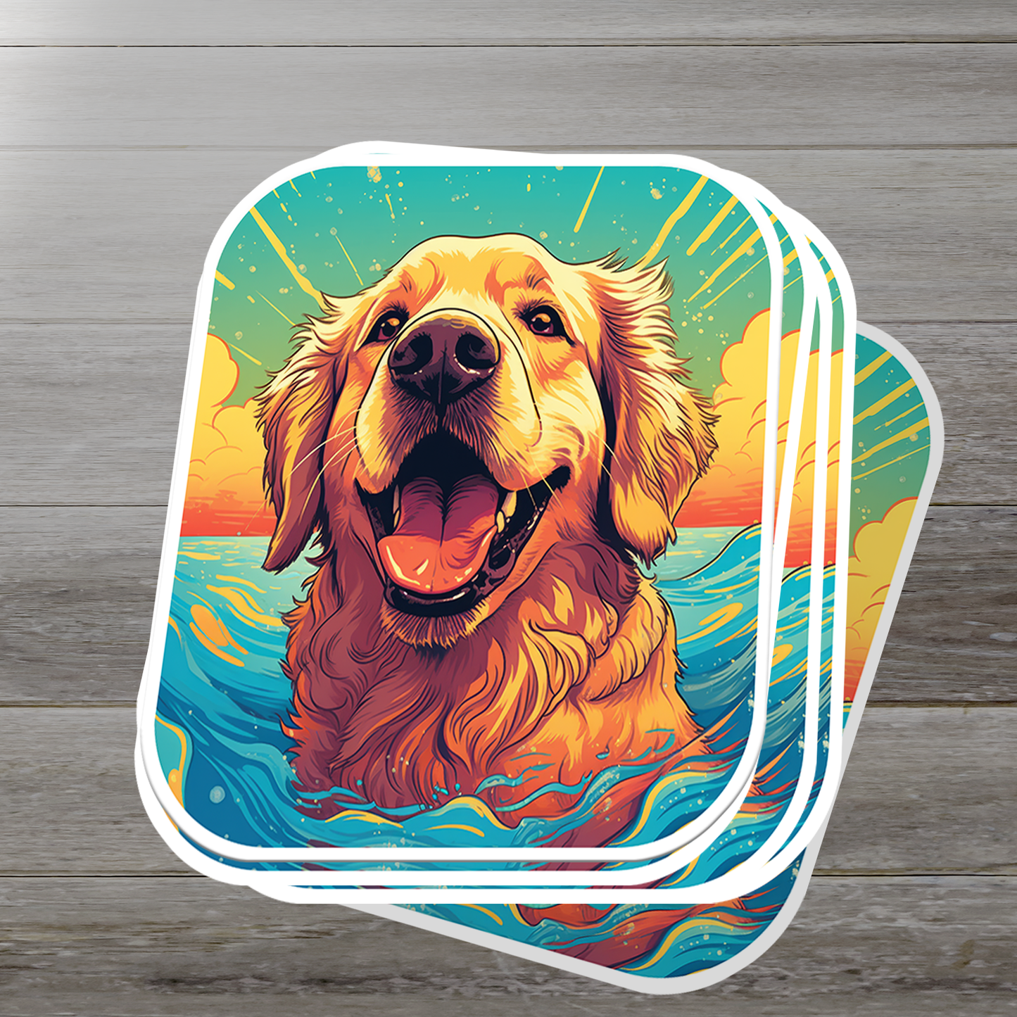 Golden Retriever Vinyl Sticker - Bring Home the Joy of a Golden Friend