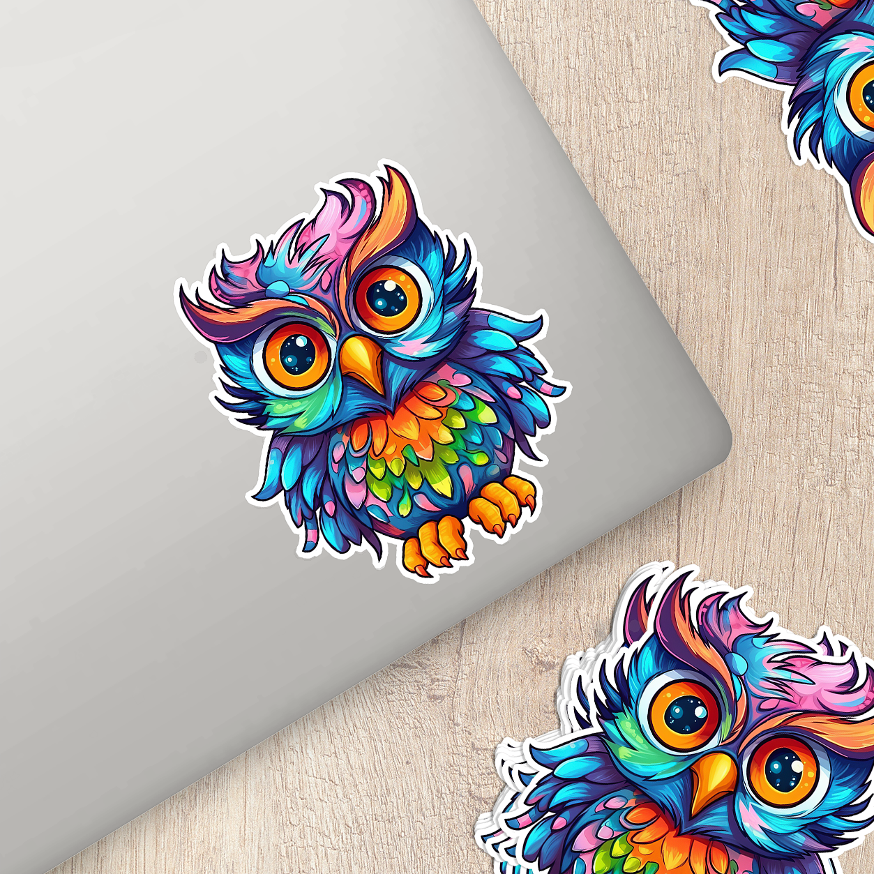 Colorful Owl Sticker - Vibrant and Playful Decal