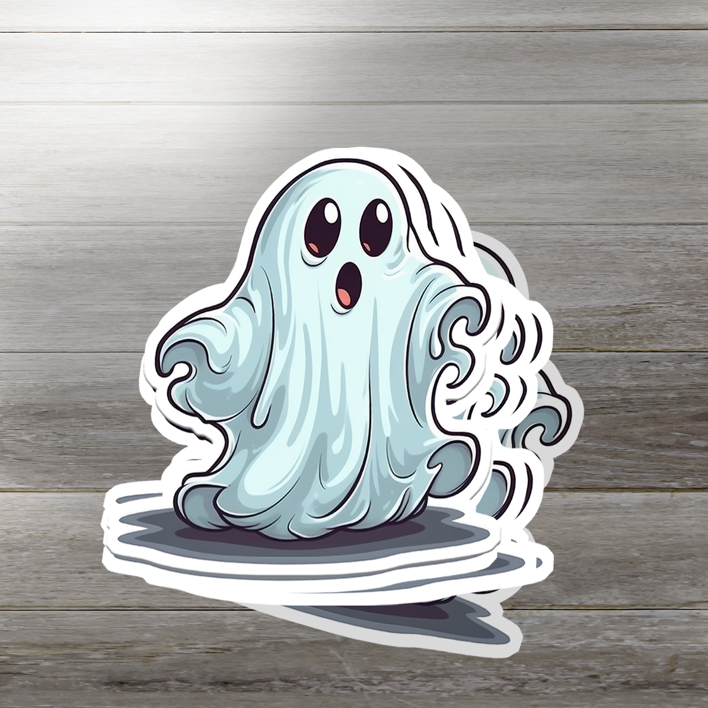 Cute Ghost Vinyl Sticker - Adorable Haunting for Your Gear